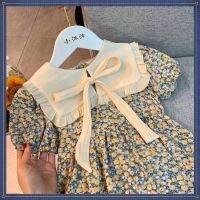 Ready Stock Quick Shipping Childrens Clothing Girls Short-Sleeved Floral Puff Sleeve One-Piece Dress Princess Vest Sling Baby Infant Clothes Tops Fashionable Thin Style