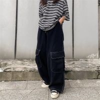 Women Hip Hop Wid Leg Baggy Harajuku Cargo Pants 2021 Female Japanese Streetwear Vintage Trousers Woman Black Overalls Joggers