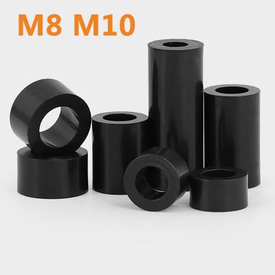 50/20pcs M8 M10 Black ABS Rround Spacer Standoff Nylon Non Threaded Spacer Round Hollow Standoff Washer