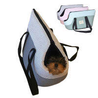 Foldable Travel Outdoor Dog Cat Carrier Bag Portable Breathable Striped Handbag Puppy Tote Slings Front Bags All Seasons Pug