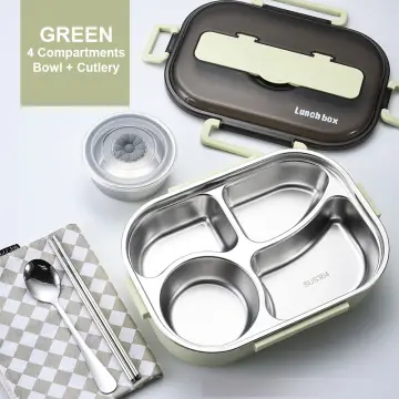 1pc 304 Stainless Steel Portable Insulated Soup Bowl