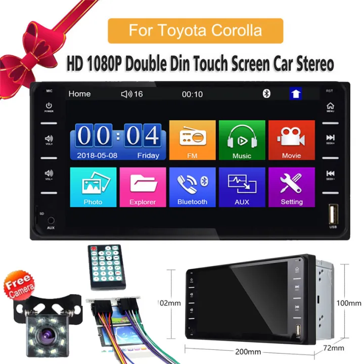 Car Audio MP5 Player For Toyota Corolla 2 Din Touch Screen Android/IOS