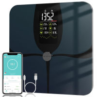 Body Fat Scale, Lepulse Large Display Scale for Body Weight, High Accurate Digital Bathroom Scale, BMI Smart Weight Scale with Body Fat Muscle Heart Rate, 15 Body Compositions with Trend Rechargeable Black