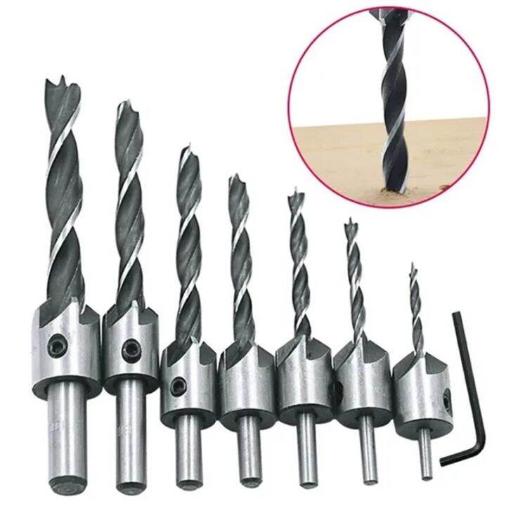 5-8pcs-flute-countersink-drill-bit-set-3-10mm-hss-hole-drill-woodworking-chamfer-bit-set-woodworking-reaming-drill-guide-drill