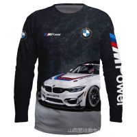 เสื้อยืดกีฬาแขนยาว bmw m power พิมพ์ลาย 3 มิติตั้งแต่ s ถึง 3xl