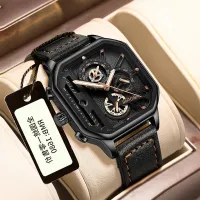 ---Fashion mens watch238814✇ Manufacturer provides straightly quartz watch men live hot style square luminous belt male watch waterproof men watch