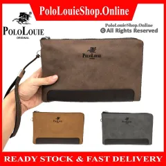 Original Polo Louie Men Leather Clutch Bag Monogram Shoulder Sling Bag  Trending Beg Tangan Lelaki Premium Men Handbag Brown W381