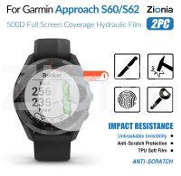 Zionia 2PCS HD แบบเต็มหน้าจอขอบโค้งเต็มรูปแบบฟิล์มกันรอยสำหรับ Garmin Approach S62 S60 สมาร์ทวอทช์ HD 9H ล่องหนล่องหนที่มองไม่เห็นฟิล์มนุ่ม TPU ฟิล์มป้องกันฟิล์มป้องกันการระเบิดป้องกันรอยขีดข่วน