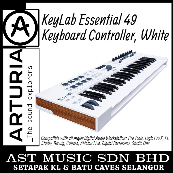 Arturia KeyLab Essential 49 Keyboard Controller, White | Lazada