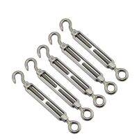 5PCS Stainless Steel 304 Hook And Eye Turnbuckle M5 Size Heavy Duty Rigging Sailing Hardware Turnbuckle Wire Rope Tension