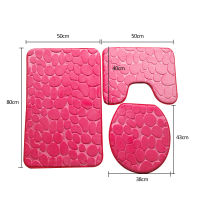 3PcsSets Bathroom Mat Set Floor Rugs Embossing Flannel Cushion Toilet Seat Cover Bath Mat for Home Decoration Bathroom Product