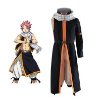 Anime FAIRY TAIL Cosplay Costume Etherious Natsu Dragneel Cosplay Costume Jumpsuit+Scarf Full Clothing Set Carnival Party Outfit