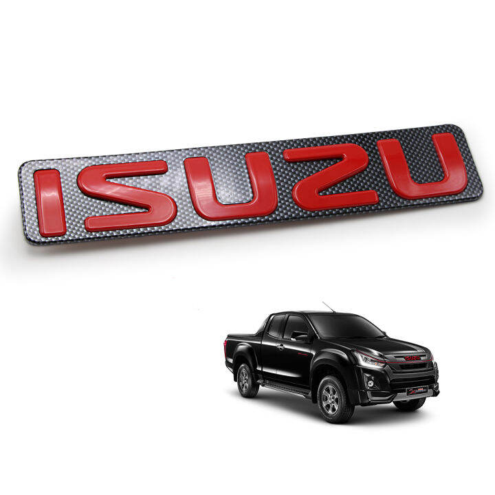 โลโก้-isuzu-ติดหน้ากระจัง-อีซูซุ-ดีแม็ค-สี-เครฟล่า-แดง-d-max-isuzu-2-4-ประตู-ปี2012-2018-ขนาด-31cm-6cm-มีบริการเก็บเงินปลายทาง