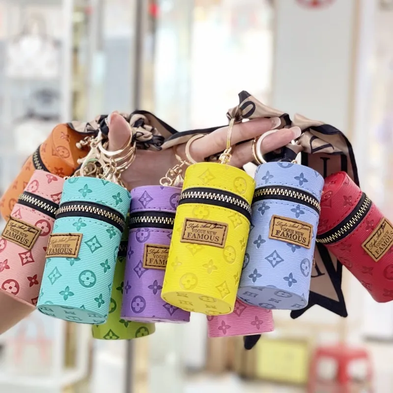 YAYA LIVING】Korean Fashion Silk Scarf Bucket Coin Purse Key chain