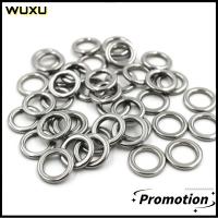 WUXU 50/100Pcs น้ำเค็มแท็กเกิลโครเมี่ยม ตัวเชื่อมต่อเหยื่อตกปลา อุปกรณ์เสริมสำหรับตกปลา สแนปสแตนเลส แหวนแข็งสำหรับตกปลา ของใหม่ สายแท็กเกิล สแน็ปหมุน อุปกรณ์ตกปลาสำหรับตกปลา