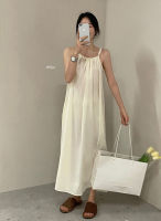 พร้อมส่ง ! White ribbon dress ?? C3586 เดรสยาวมินิมอล เดรสยาวสายเดี่ยว เดรสยาวเที่ยวทะเล เดรสสไตล์เกาหลี เดรสเที่ยวทะเล