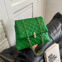 ◑❀♗ Trendy commuter rhombic embroidery thread small bag women 2023 spring simple and fashionable one-shoulder Messenger trend