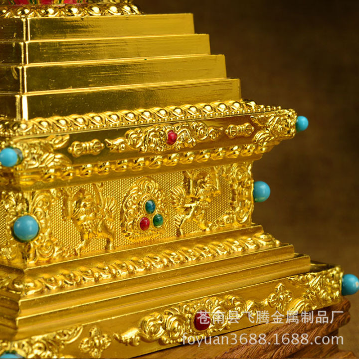 100-authentic-อุปกรณ์ทางพุทธศาสนาของทิเบต-ทำจากคริสตัล-เจดีย์เจดีย์พระทำจากทองขนาด17ซม-พระพุทธรูปแบบทิเบต