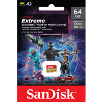 SanDisk Extreme microSDXC Card V30 U3 64GB 170MB/s R, 80MB/s W (SDSQXAH-064G-GN6GN) Mobile Gaming , Nintendo Switch ประกัน Synnex ตลอดอายุการใช้งาน