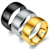 100% Titanium Band Rings Men Fashion Finger Band Ring Male Jewelry