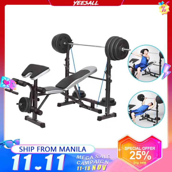 Yeesall Multifunctional weightlifting bed, bench press, oblique pushup