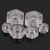 Clear Nylon Hex Full Nuts Transparent Plastic Hexagon Nut M3 M4 M5 M6 10-50pcs Nails Screws Fasteners