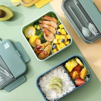 ﹍ Portable Bento Lunch Box With Compartments Leakproof Microwave Safe Lunch Container With Reusable Cutlery