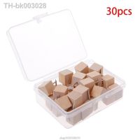 ♛✺ 30 Pcs Wooden Thumbtack Quadrate Creative Decorative Drawing Push Pins Wood Head Mar03 21 Dropship