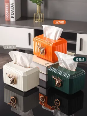 MUJI High-end Creative home living room tissue box light luxury tea table drawer paper box simple desktop decoration high-grade plastic tissue box  Original