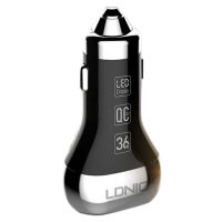 LDNIO C2 S4 Car Charger 36W QC3.0 Dual USB Quick Charger Phone Fast Charging Tablet Type-C Charger with Led Display