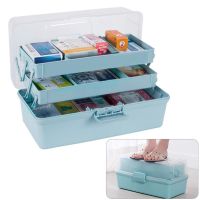 Medicine Storage Box Organizer Plastic Cabinet Multi-Functional Family Portable First Aid Emergency Kit Pill Container Box