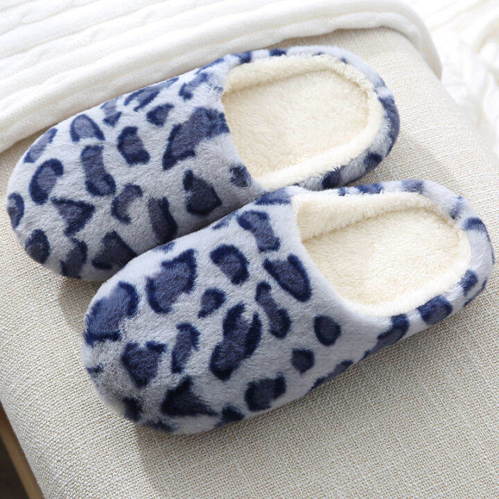 wakuwaku-round-head-faux-fur-womens-leopard-print-plush-mute-household-indoor-soft-soled-slippers