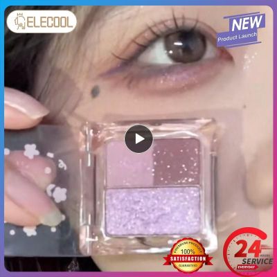 ∈▥┇ Pink Purple Eyeshadow Palette Portable Flash Purple Color Matte Eyeshadow Long Lasting Waterproof Shimmer Eye Shadow Makeup