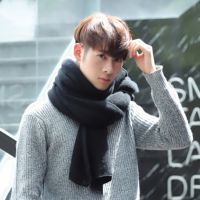 ¤❁❄ Maikun Thick Knitted Scarf For Men Fashion Winter Increase Simple Solid Color Scarf Mens Warm Neckerchief