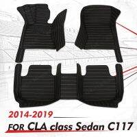 เสื่อปูพื้นรถยนต์แบบสั่งทำ Cussstttonnnnn สำหรับเบนซ์ CLA Class C117ซีดาน2014 2015 2016 2017 2018 2019ฝาครอบพรมรถยนต์แผ่นแปะเท้ารถยนต์ Interio