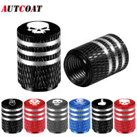 A cw】autcoat 4ชิ้นเซ็ต Skull Tyre Valve Stem caps, อลูมิเนียมอัลลอยด์ยางยางวาล์ว Stem DUST CAP COVER สำหรับรถยนต์ส่วนใหญ่