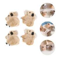 OULII 4pcs plush koala คลิปคลิปผมสร้างสรรค์เด็กผมตกแต่งผมตกแต่งผม