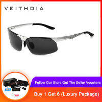 VEITHDIA แว่นกันแดด Polarized ผลิตจากวัสดุแมกนีเซียมอลูมิเนียม แว่นตากันแดด แว่นโพลาไรซ์ สำหรับผู้ชาย ใส่ขับรถเพิ่มทัศวิสัยในการมอง – 6502