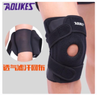 AOLIKES KNEE BLACK SUPPORT ผ้าพยุงหัวเข่าลดเจ็บหัวเข่า เสริมสปิง 2 เส้น