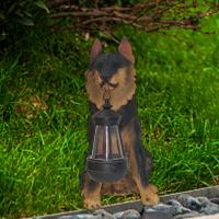 รูปปั้นสุนัขโคมไฟแบบแขวนตุ๊กตายางแกะสลัก Baoblaze โคมไฟในสนามสวนไฟพลังงานแสงอาทิตย์