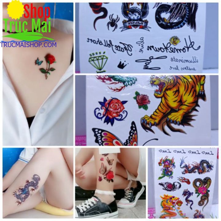 Set 30 miếng hình xăm dán tattoo dán cực độc cực đẹp dễ sử dụng dễ xóa  VHT1652  Lazadavn