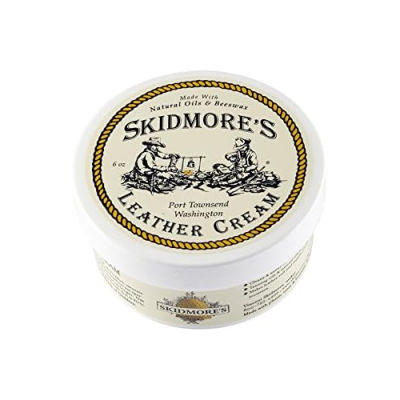 Skidmores Skidmore’s Original Leather Cream | 100% Natural Non Toxic Water Repellent Formula is a Cleaner and Conditioner | Repair a Horse Saddle, Riding Boots, Jacket, Gloves, Chaps, Shoes, Belt | 6 Oz