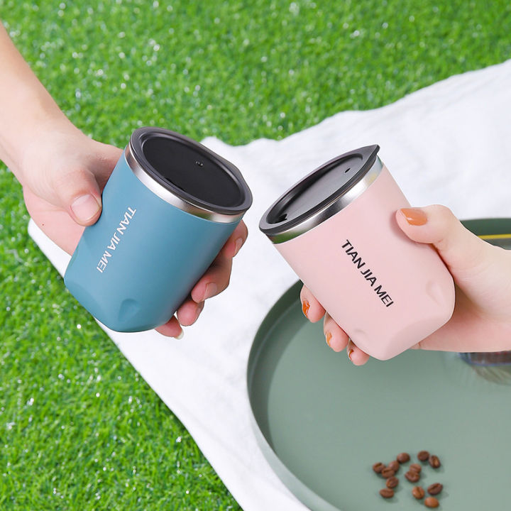 jiang-แก้วกาแฟสแตนเลสกันรั่วกระติกน้ำสุญญากาศสำหรับเดินทางถ้วยนมน้ำชาแก้วเครื่องดื่ม
