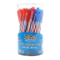 YOYA ปากกาลูกลื่น 2 หัว น้ำเงิน+แดง 0.5mm.  (1 x 50) Twin CoLors 1060