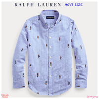 RALPH LAUREN BOATING BEAR SEERSUCKER SHIRT ( เด็กโตผู้ชายอเมริกาอายุ 8-20 ปี )