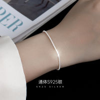 สร้อยข้อมือประกาย S925 โซ่ดอกกะหล่ำดีไซน์เฉพาะสีเงินเครื่องประดับมือยิปโซหรูหราเบาๆ 2023 เทรนด์ใหม่