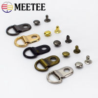 51525Sets 9*14mm Metal Copper D Ring Buckles Carabiner Installation Nail DIY Shoes Strap Buckle Bag Accessories Leather Craft