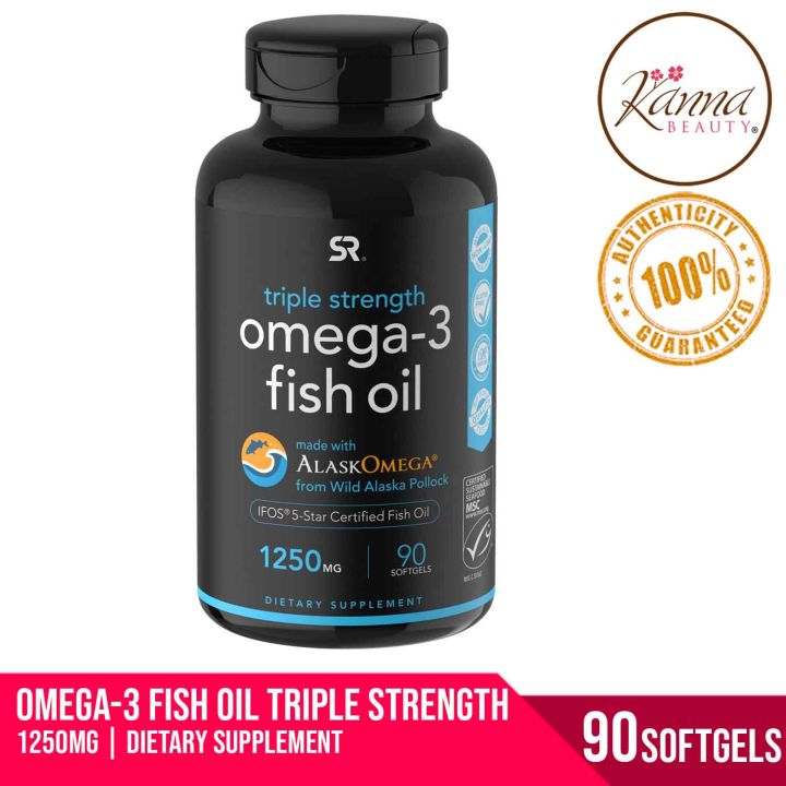 Sports Research Omega 3 Fish Oiltriple Strength 1250 Mg 90 Softgels