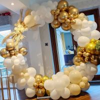 165pcs Golden Memorial Day Party Arch Backdrop Baby Shower Events Celebration Sand White Decor Birthday Balloon Garland Kits Balloons