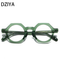 Vintage Polygon Handmade Acetate กรอบแว่นตาผู้ชายผู้หญิงเสือดาวแฟชั่นแว่นตาที่กำหนดเองแว่นตา60682